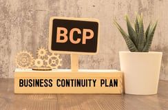 business continuity plan sign with plant