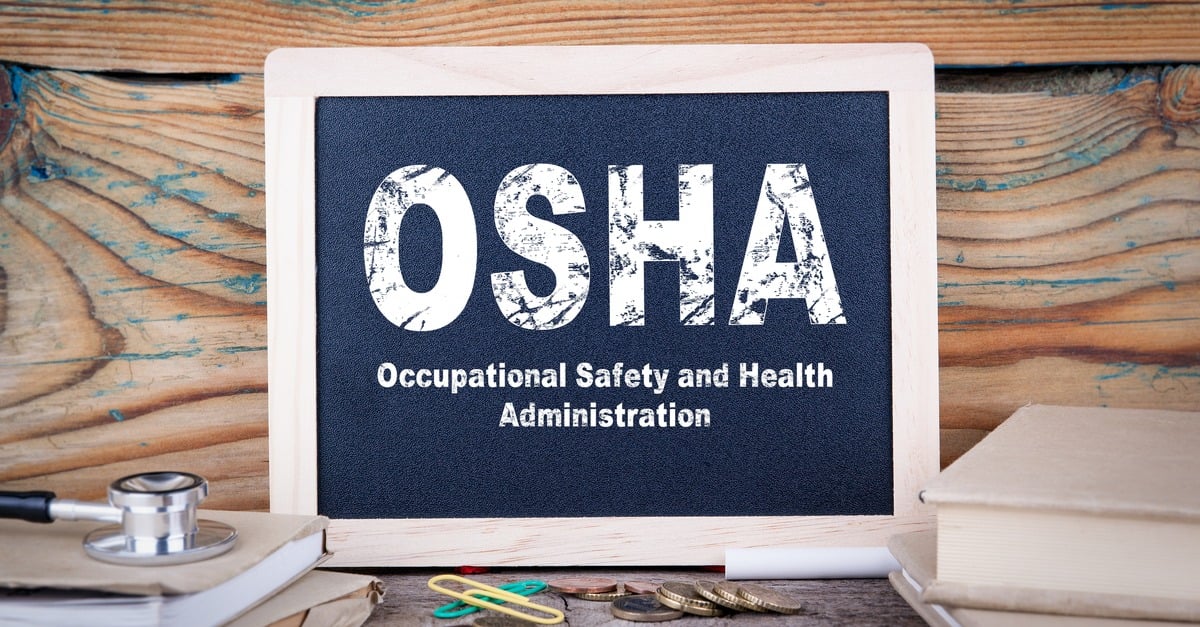 chalkboard with OSHA Occupational Safety and Health Administration